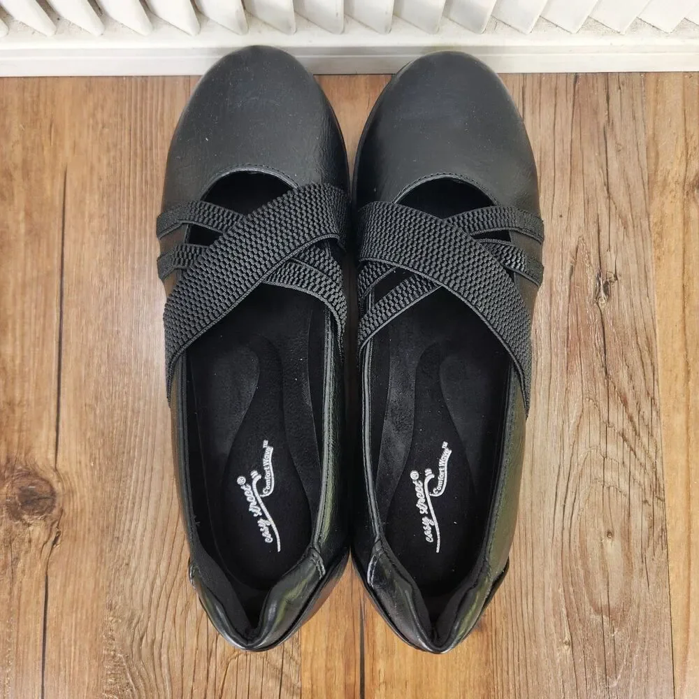 Easy Street Inga Mary Jane Loafers Womens Size 7 M Black Slip On Comfort Shoes